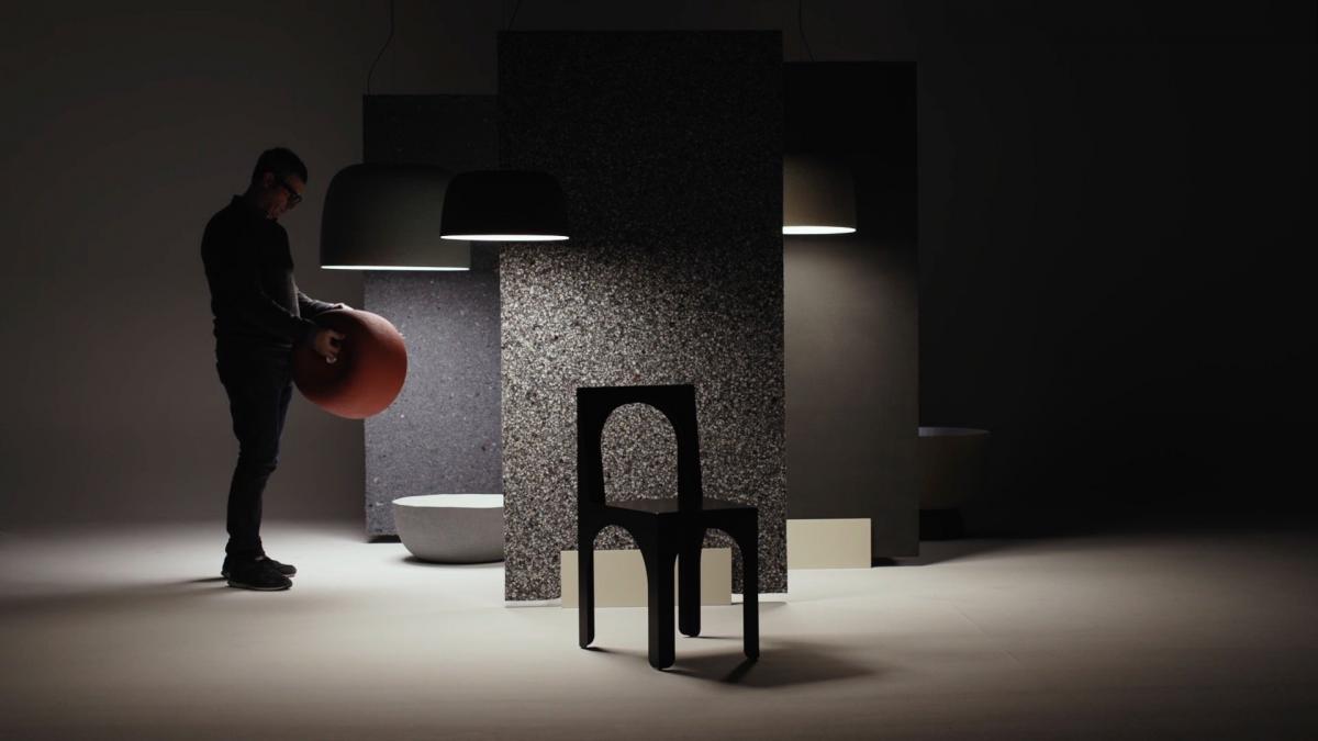 088608 Люстра 100.38 серая Marset Djembe  - Вид №1