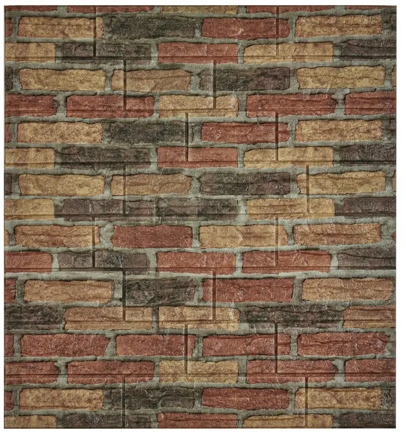 90114945 Панель ПВХ Lako decor Каменная кладка 1 770x700мм 0.54м² 1шт красно-коричневый STLM-0111091
