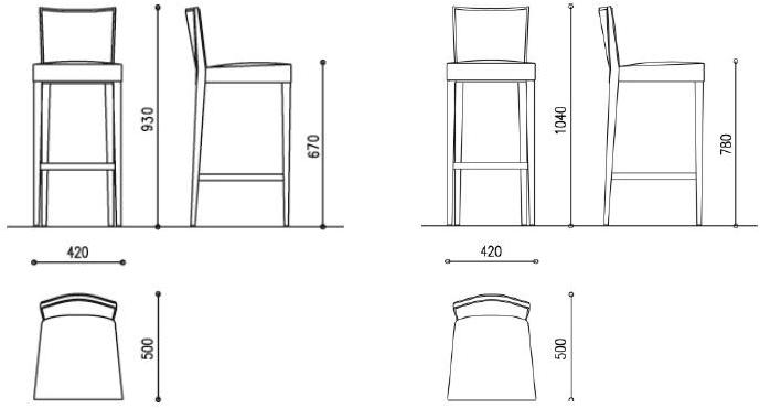 COLLI CASA Высокий табурет со спинкой Siena sun-id-1352431 - Вид №5