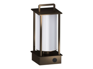 Настольная лампа с батарейным питанием из метакрилата и металла