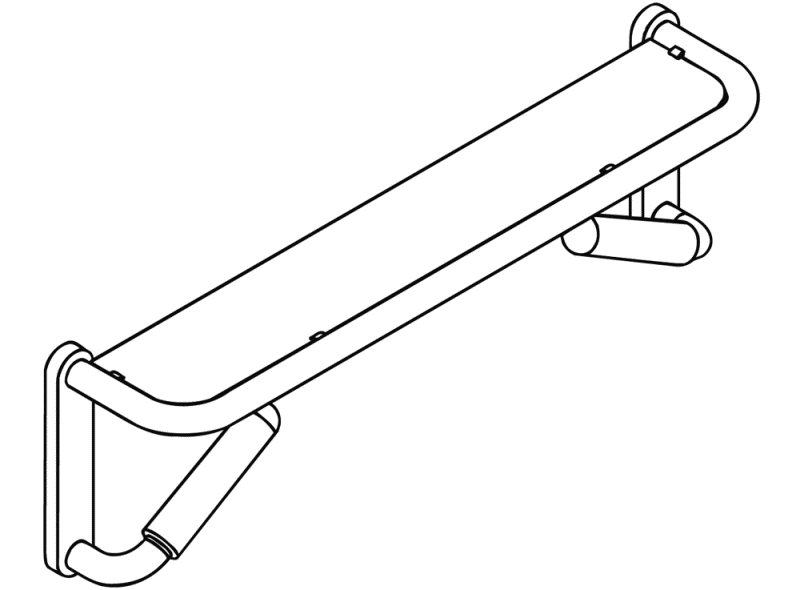 802.03.W100 Зеркальная полка белая версия HEWI Serie 802 LifeSystem  - Вид №8