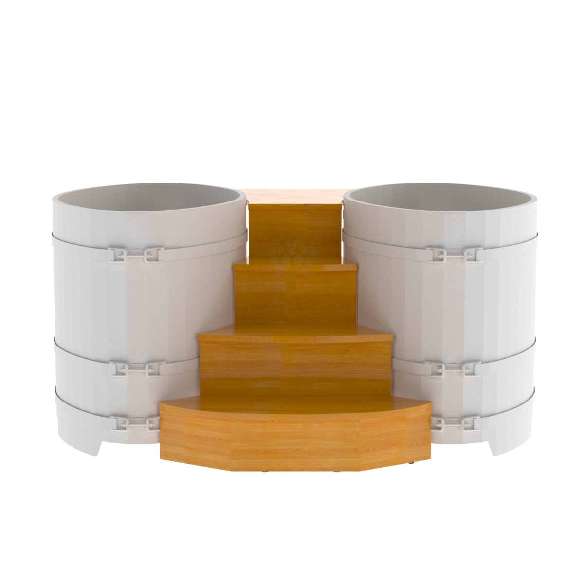 1948 Подиум на 2 купели 0,8х1,42 лиственница натуральная Alyarus  - Вид №1