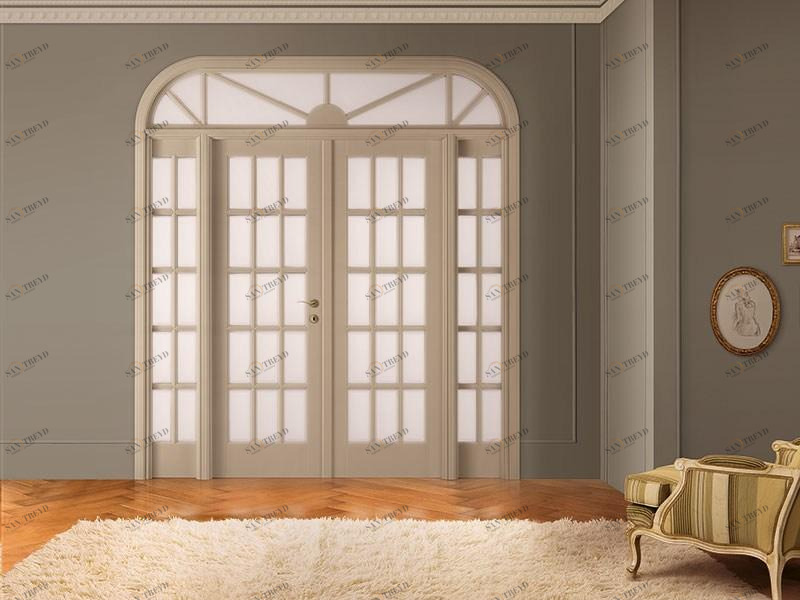 LEGNOFORM Лакированная дверь из массива дерева и стекла с фрамугой I laccati sun-id-1433686