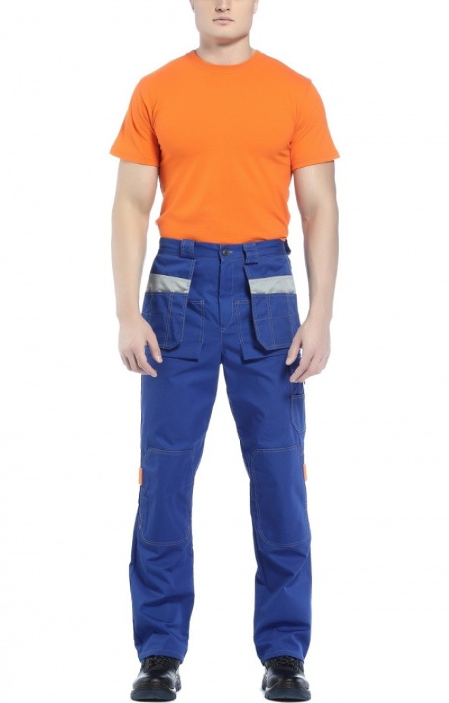 4957444 Брюки рабочие "Профессионал" василек со светло-серым  Летняя спецодежда  размер 48-50/182-188  - Вид №2