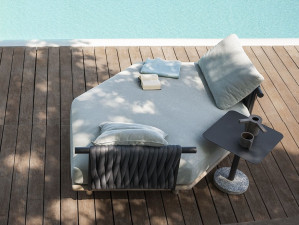 Угловой садовый диван из ткани