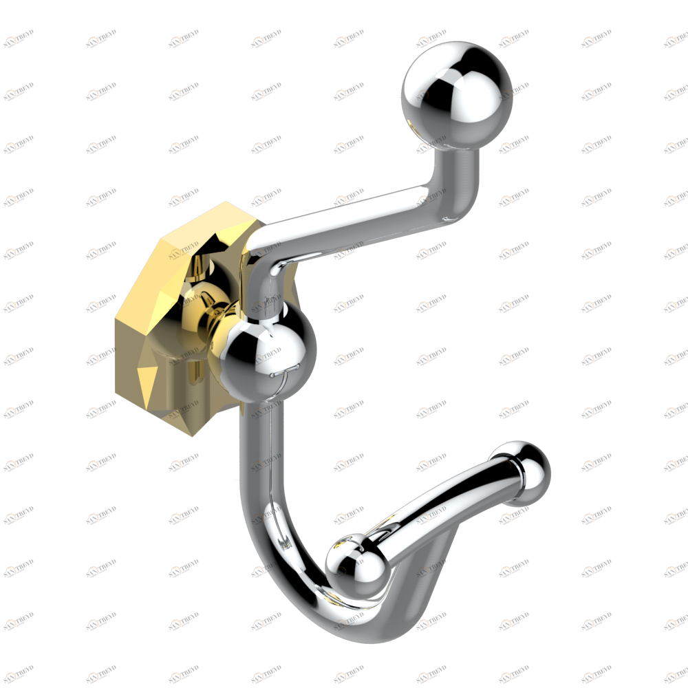 U2L-510A Крючок для халатов двойной Thg-paris Nihal porcelaine bleue Хром/золото U2L-510A CAT.A