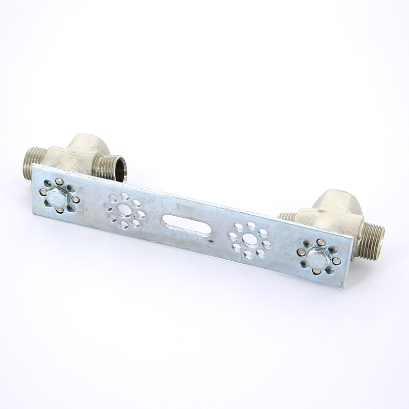 Корпус водорозетки обжим-В конус двойной проходной на планке TIEMME 1/2"х1/2"K 1640041 - Вид №3