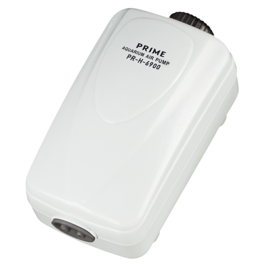 ПР0045348 Компрессор двухканальный регулируемый, 2,5Вт, 2*2л/мин, глубина аквариума до 80см, бесшумный PRIME 
