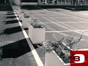 Бетонная плантатор / стена