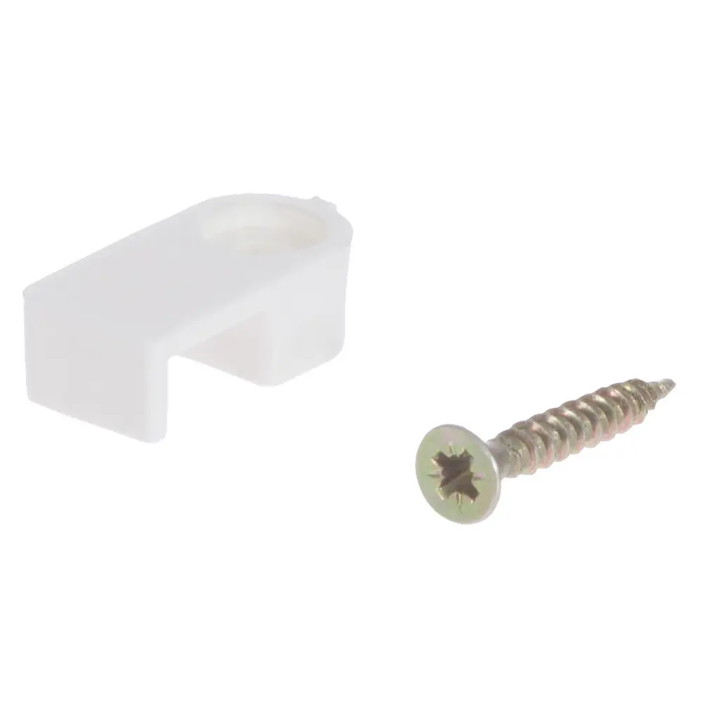 Скоба плоская с саморезом для провода 8.5х45 мм, пластик, 75 шт ВС-ГРУПП STLM-2074377 - Вид №1