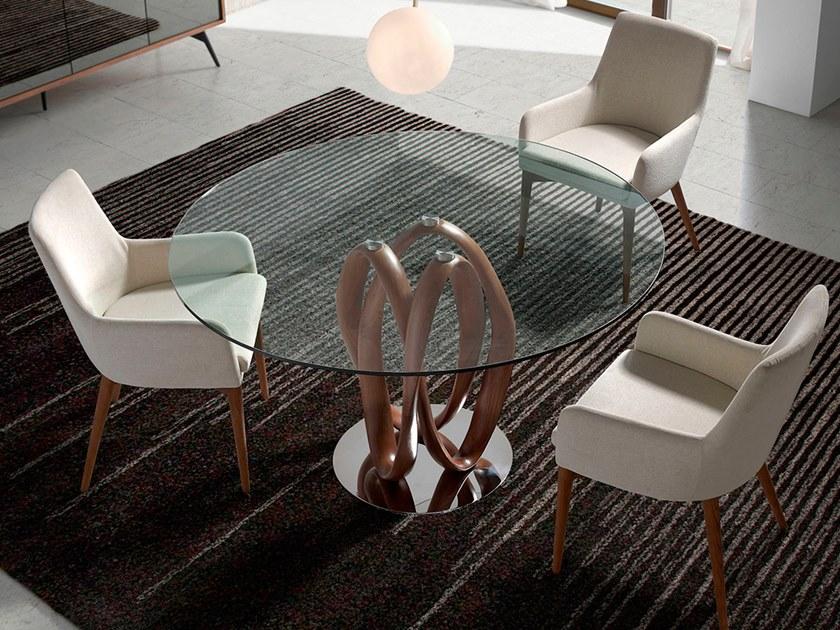 Angel Cerdá Круглый стол для гостиной из дерева и стекла Nature life 1021 Angel Cerda - Вид №2