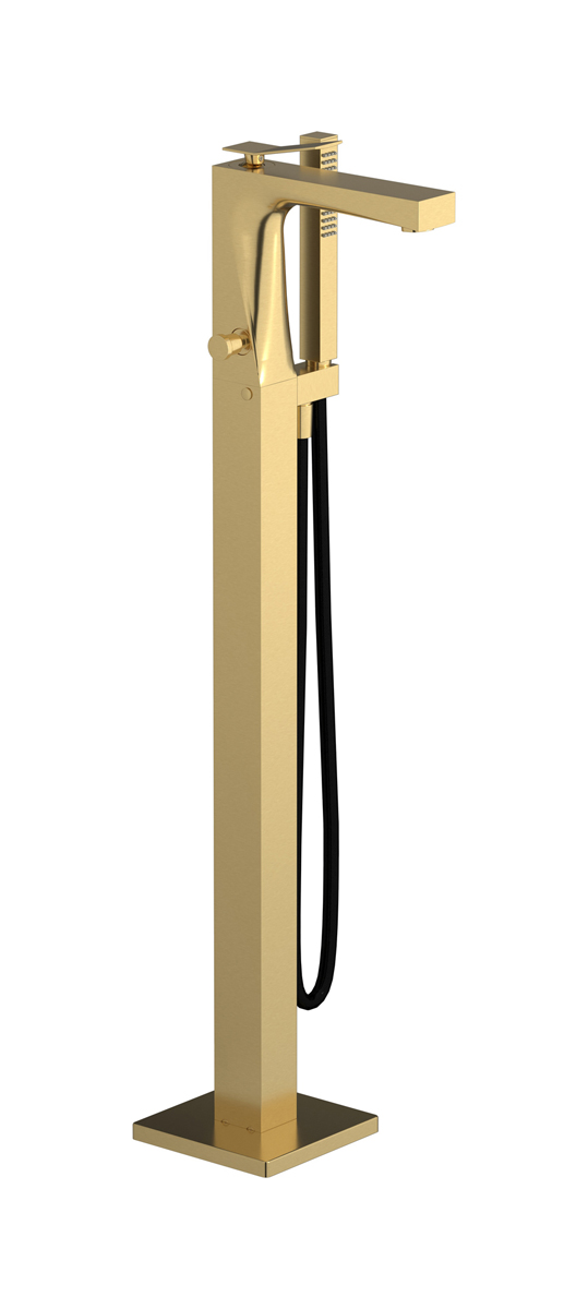 Напольный смесиель для ванны с встроенным душем. WE ARE IB wa312cc Brushed Gold Wave