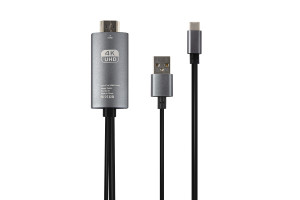 17264304 Кабель HDMI - Type-C+USB питание, HDCP, 60гц 4к, 2 метра, черный УТ000021941 Red Line