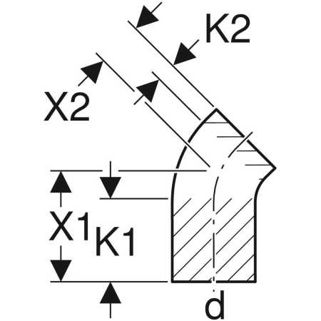 366.055.16.1 Отвод удлиненный Geberit PE Geberit  - Вид №5