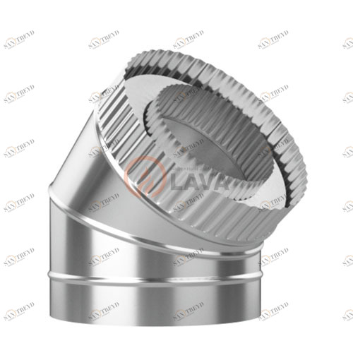 Сэндвич-отвод LAVA 130/200, угол 45*, нерж. 439 (0,5)/оцин. (0,5) 3201