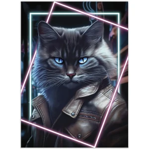 Картина Неоновый кот 1 50x70 см