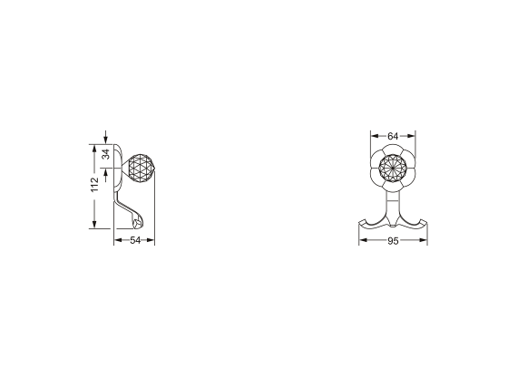 Крючок для полотенец JOERGER Florale Crystal 600.00.022.000-AA - Вид №1