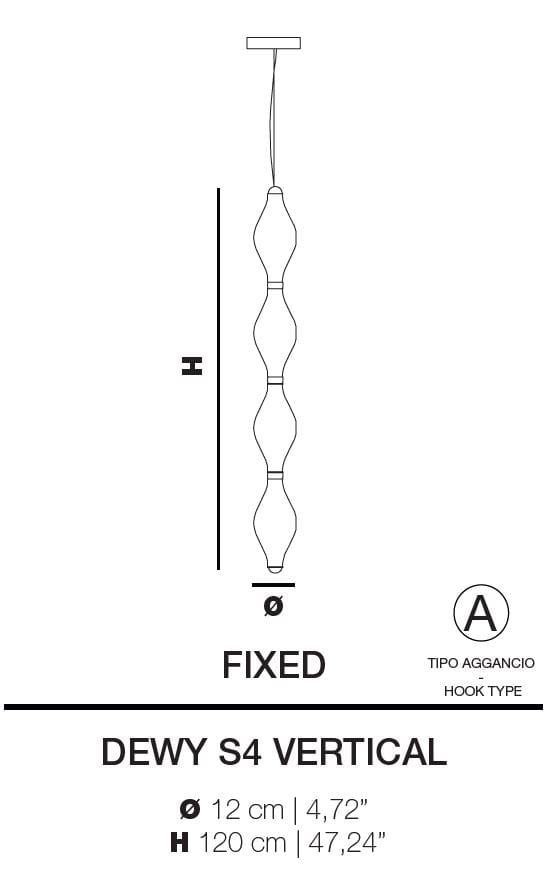 Подвесной светильник из боросиликатного стекла Euroluce Lampadari Dewy ARCH-00083131 - Вид №4