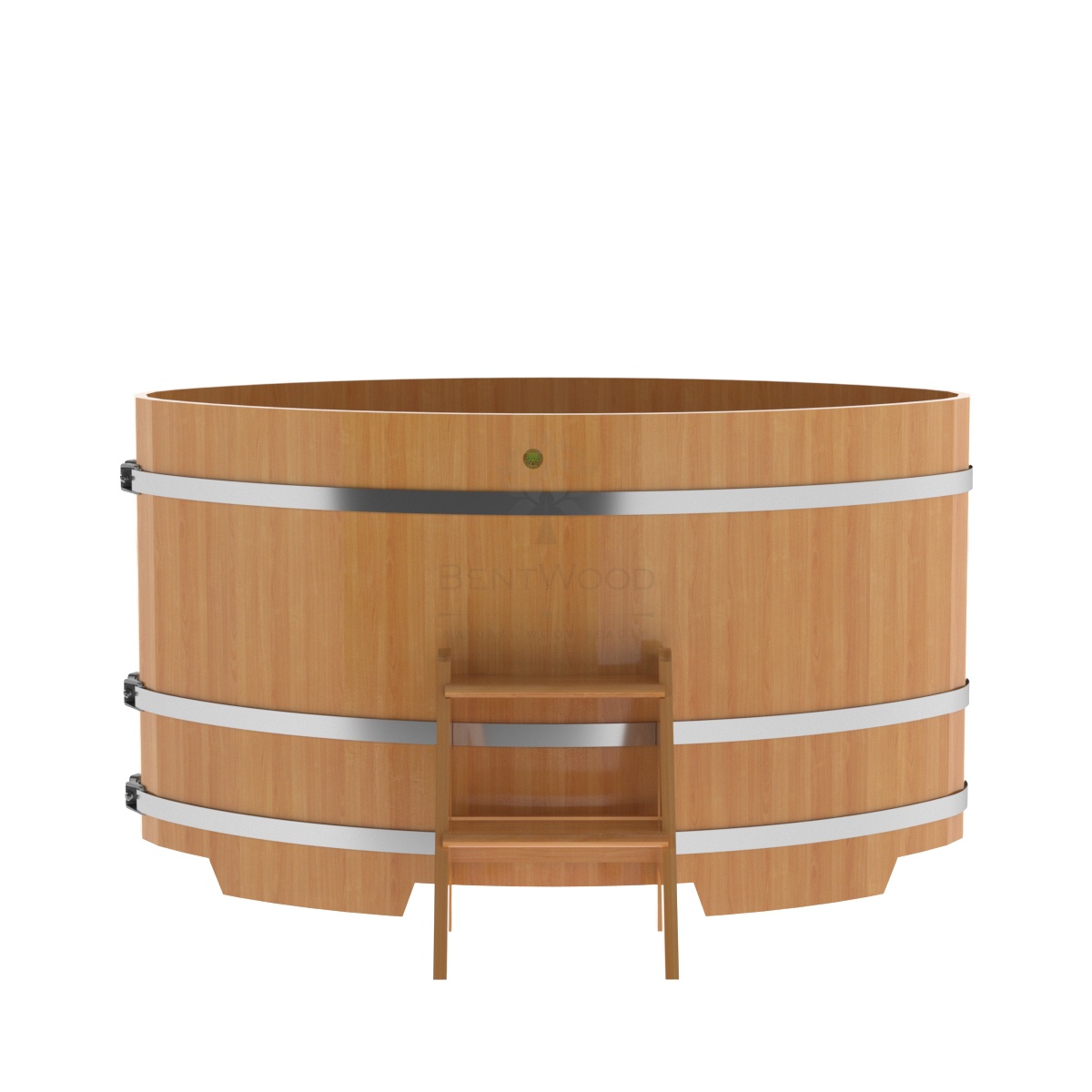 1175 Купель овальная из лиственницы 1,08х1,75х1,0 натуральная премиум Alyarus  - Вид №3