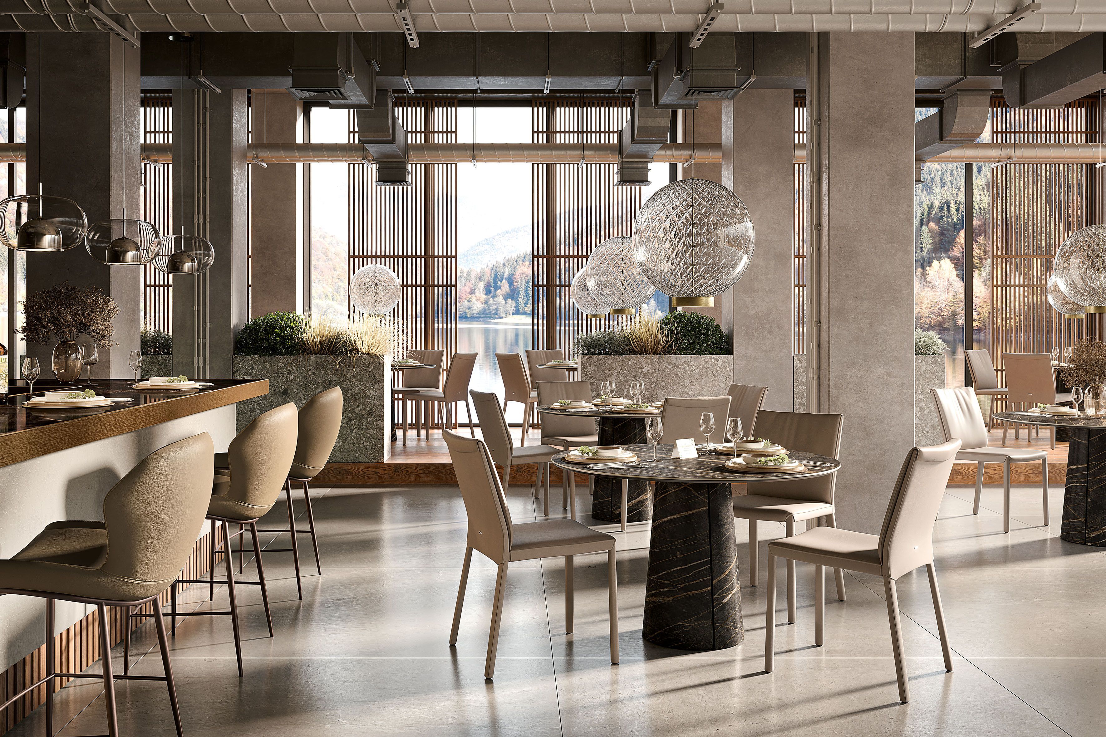 Круглый керамический стол Cattelan italia CUBA KERAMIK BISTROT ARCH-00070390 - Вид №3