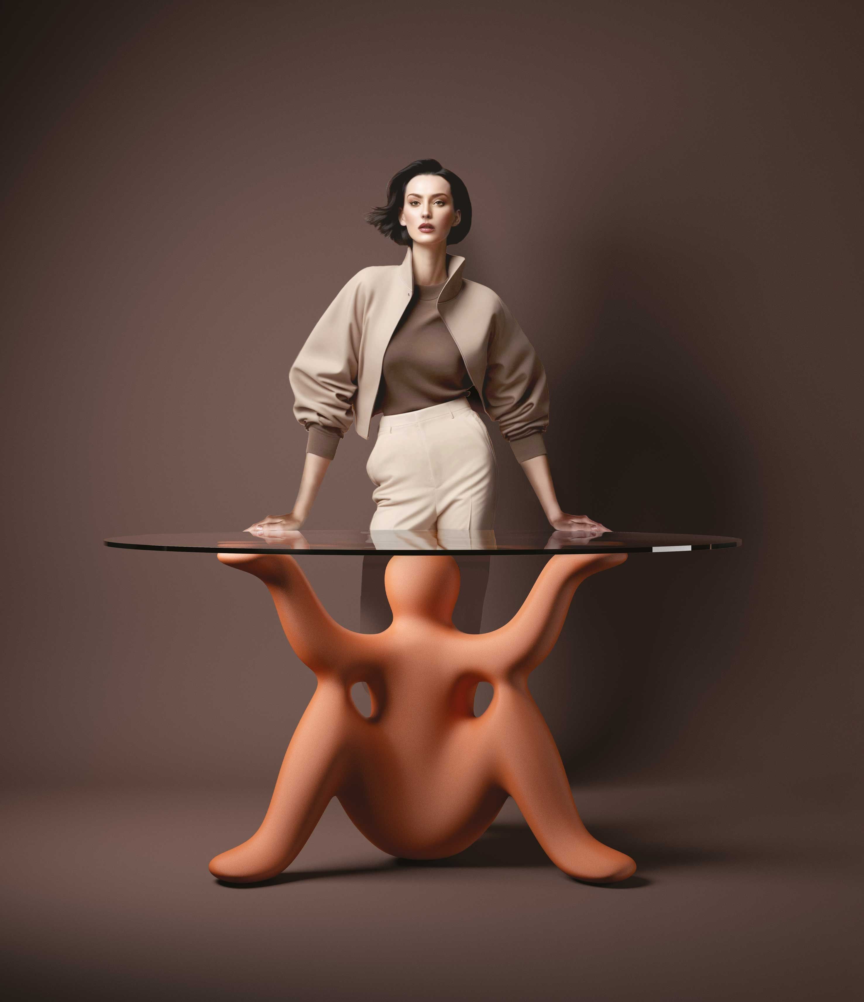 Круглый стол из полиэтилена Qeeboo Helpyourself ARCH-00099086 - Вид №2