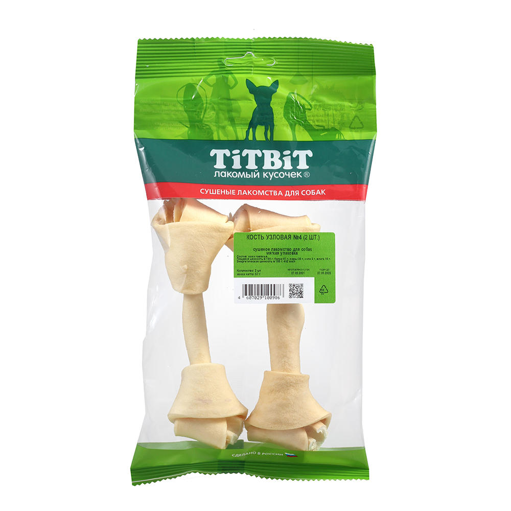 УТ0005760 Лакомство для собак Кость узловая №4 (2шт) TITBIT 