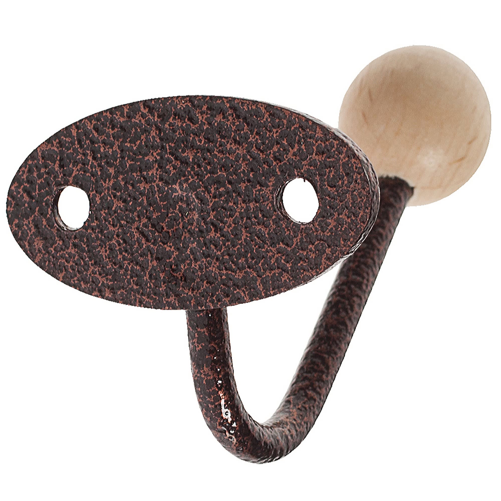 18511474 Крючок-вешалка с деревянным шариком КВД-1, цвет античная медь Santreyd  - Вид №1