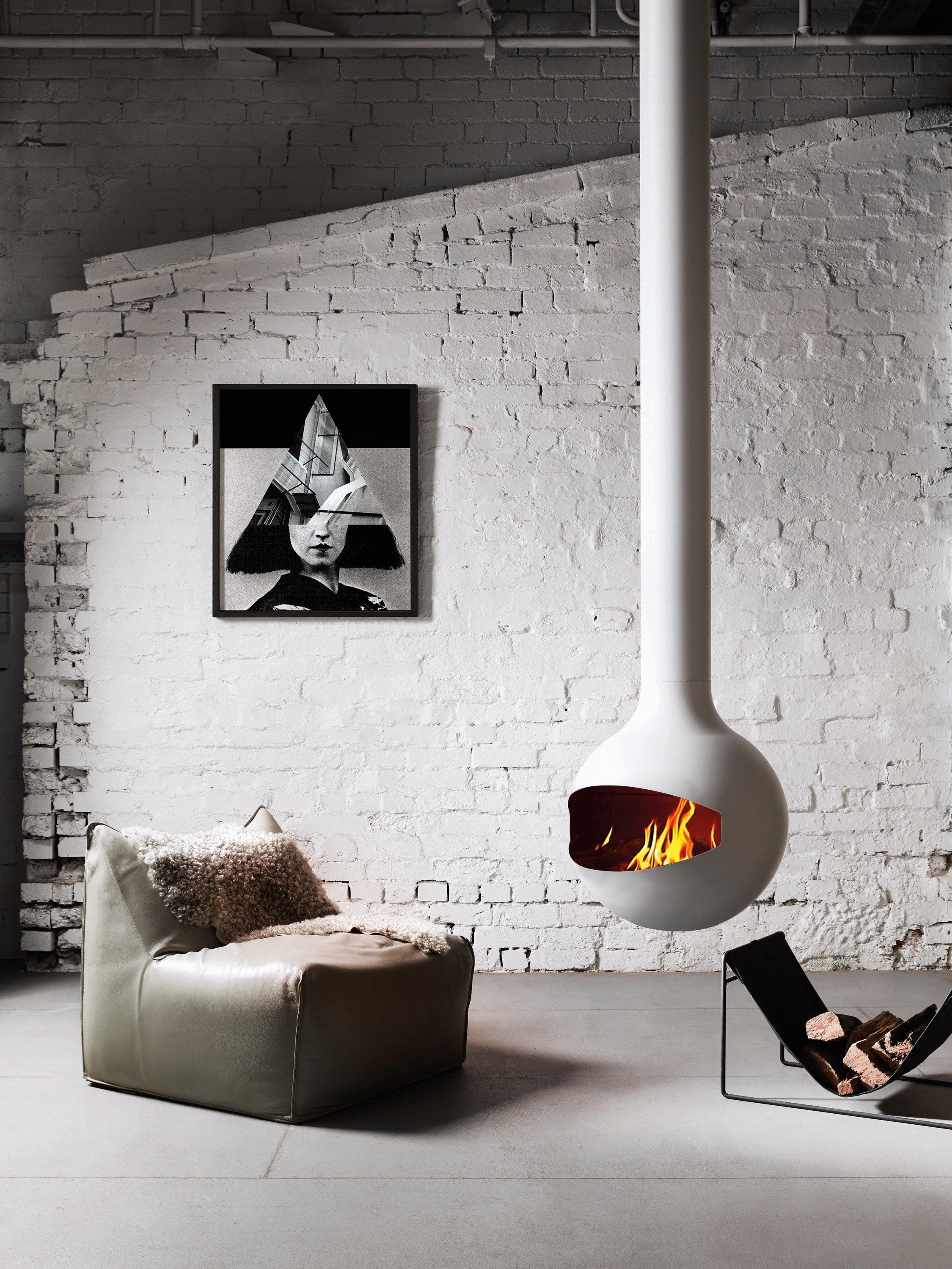 Стальной электрический подвесной камин Focus creation Bathyscafocus ARCH-00035508 - Вид №3