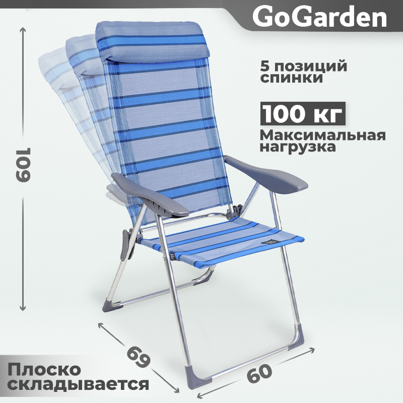 90219496 Кресло складное SUNDAY 69х60х109 см STLM-0136678 GOGARDEN