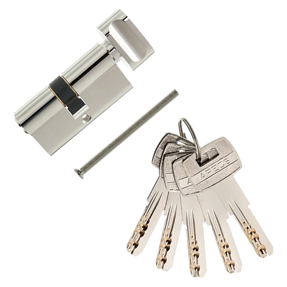 Цилиндр Apecs SM-60-C-NI, 30x30 мм, ключ/вертушка, цвет никель STLM-2000294 - Вид №1