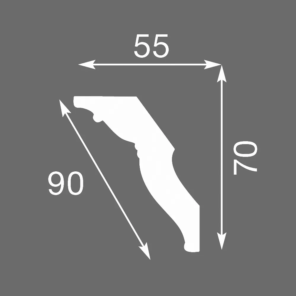 Плинтус потолочный полистирол Format 09007 KD белый 61x70x2000 мм STLM-2122960 - Вид №4