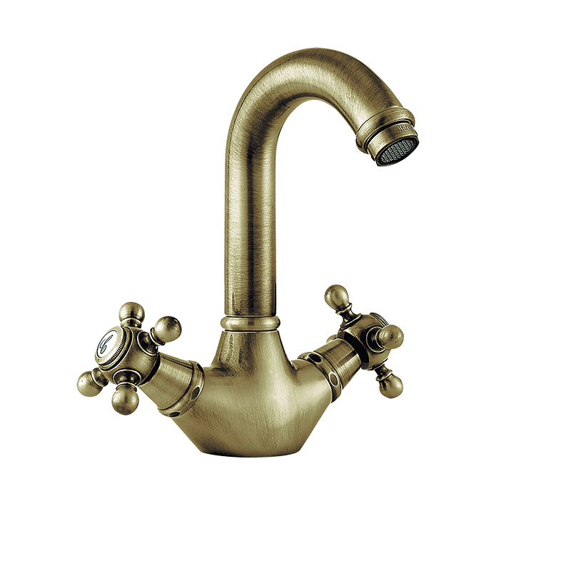 212199 PREMIUM Старый латунный 1866 моноблочный Умывальник Старая Латунь GRB MIXERS 