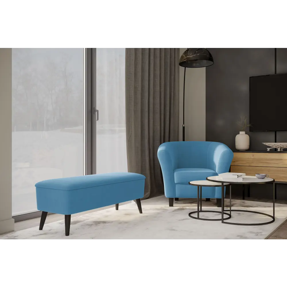 Банкетка полиэстер Seasons Гарда Camaro 21 бирюзовый 112x43 см STLM-2198519 - Вид №3