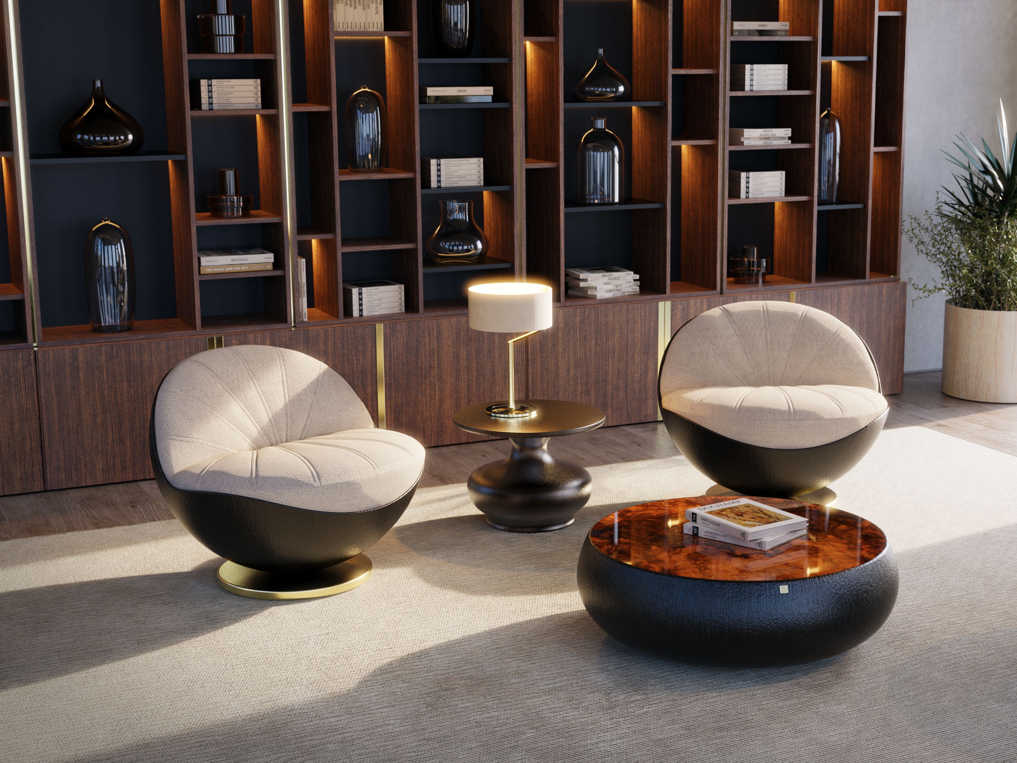 Кожаное вращающееся кресло с каркасом из стекловолокна GANSK Bola ARCH-00072131 - Вид №6