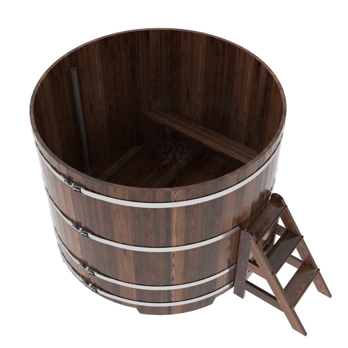 1219 Купель круглая из лиственницы d=1,80х1,4 морёная премиум Alyarus  - Вид №1