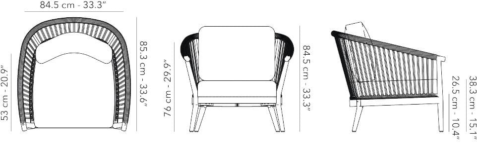 Кресло для сада с мягкой акриловой тканью Jardinico дерево ARCH-00141723 - Вид №13