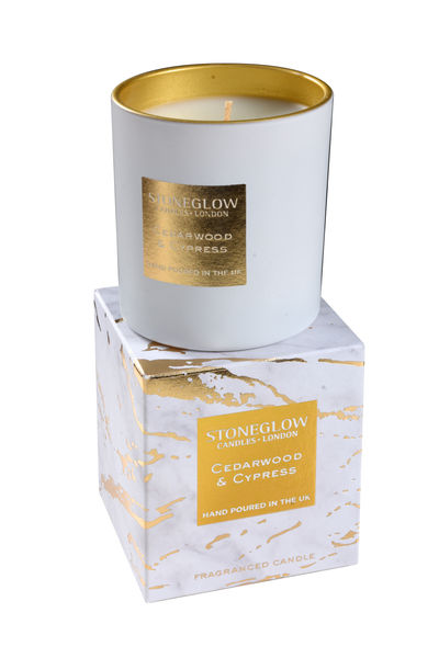 GWST0002 Stoneglow - Свеча-стакан Luna из кедра и кипариса ijlbrown 