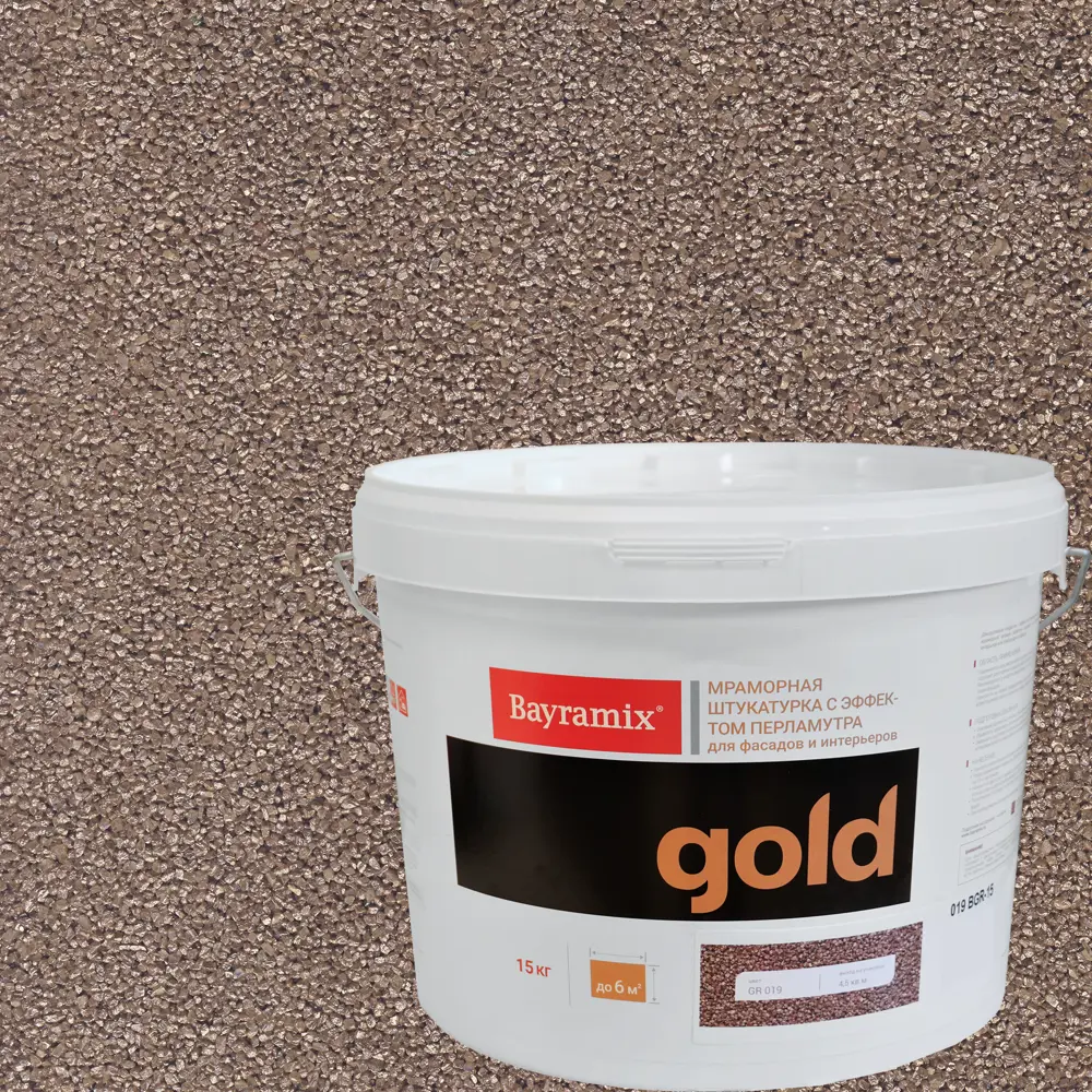 Штукатурка декоративная мраморная Bayramix Gold Mineral GR 019 15 кг цвет коричневый перламутр STLM-2118791