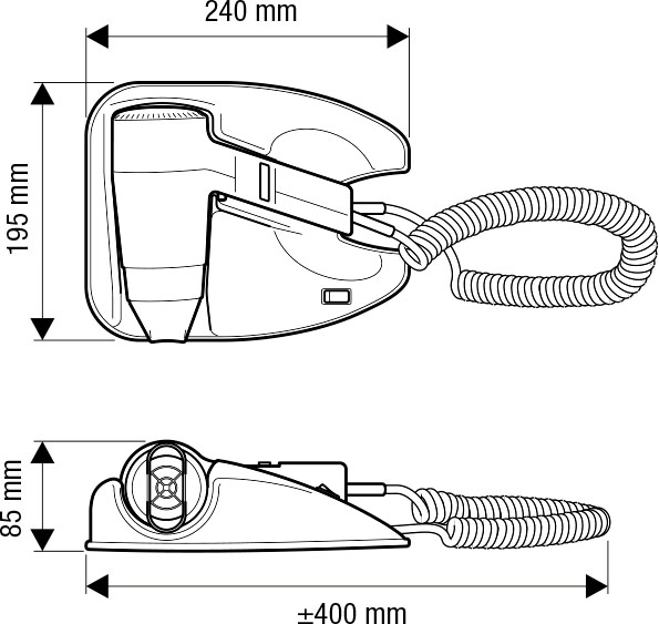 Valera Premium 1200 Drawer Мод. 533.03 / 033 - 1200 Вт - Фен с держателем для ящика 55330130 