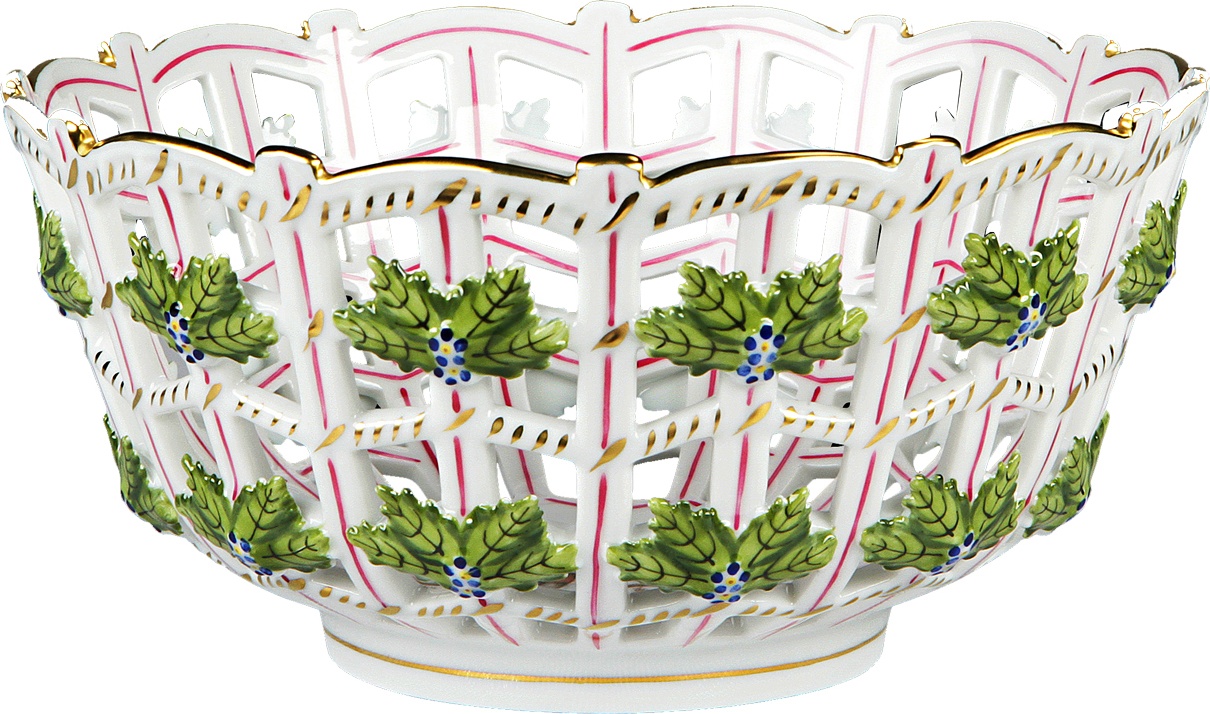 86176 Herend Корзинка ажурная круглая 15,5см "Ротшильд" Фарфор 
