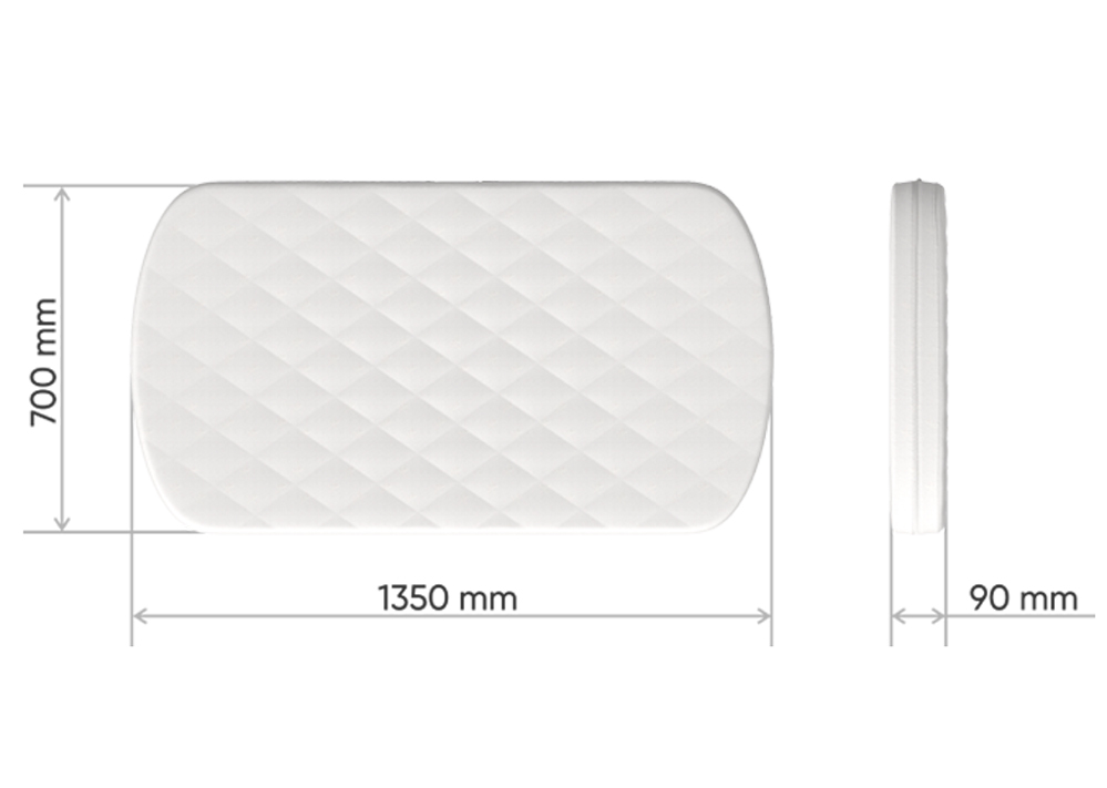 Матрас для кроватки Elegance кокос/форплит/латекс, 9 см ELLIPSE ELLIPSE ELEGANCE 351738 Белый Santreyd  - Вид №2