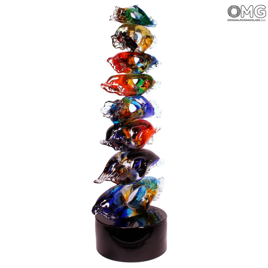 4574 ORIGINALMURANOGLASS С широко закрытыми глазами - Абстрактная скульптура - муранское стекло 51 см  - Вид №1