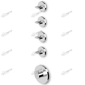 ZD4662 - R97823 Встроенный термостатический смеситель для душа 1/2 "с 4-мя запорными кранами. Zucchetti Isy 