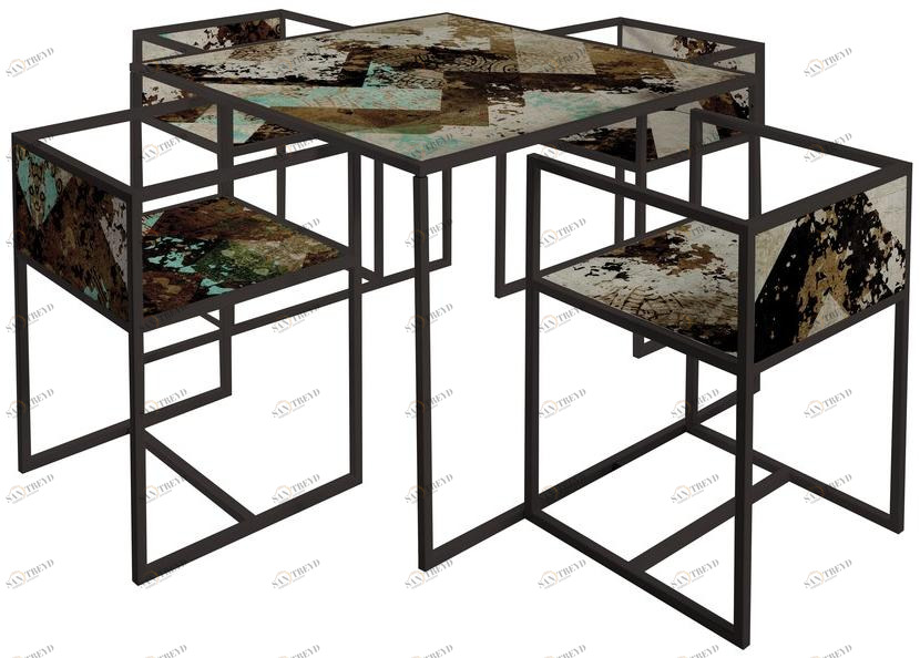 MOMENTI Квадратный стол из окрашенного металла Crazy home furniture - square collection sun-id-1462618