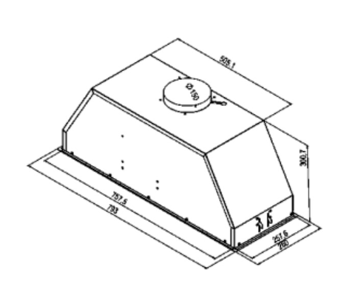 9101143 Вытяжка полновстраиваемая DeLonghi COSETTA 825 BB белый/белый STDN-0097160 - Вид №1