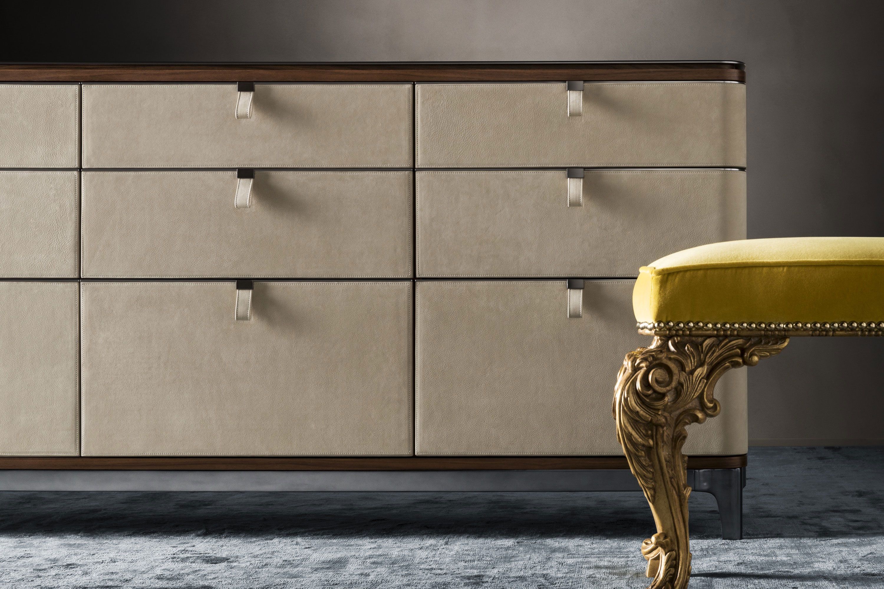 Комод из орехового дерева с кожаной обивкой OAK New York Suite ARCH-00036179 - Вид №7