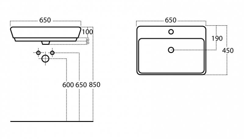 BB3065KL Накладная раковина на столешницу  овальная BELBAGNO  - Вид №1