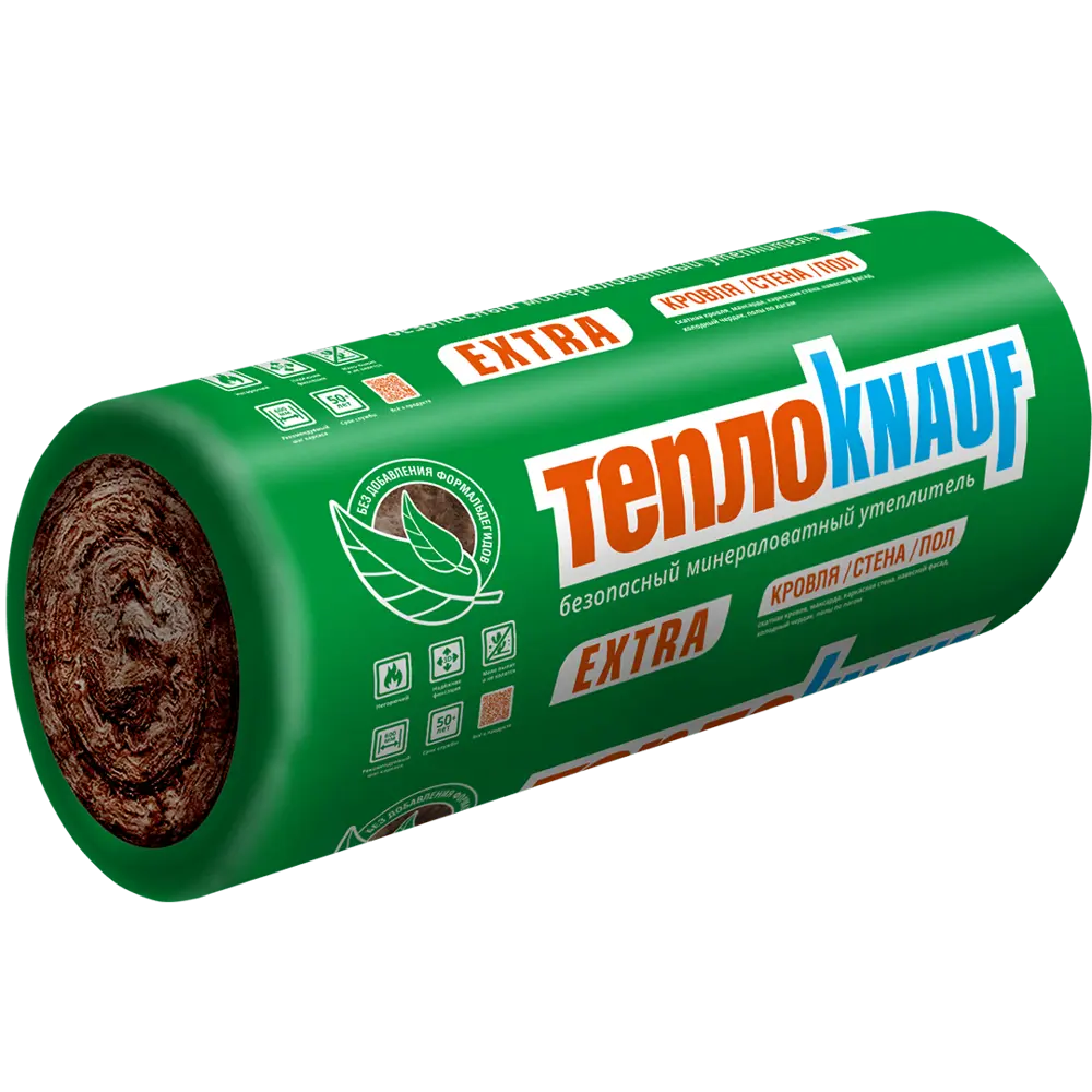 Утеплитель Knauf Insulation ТеплоKnauf Кровля/стена/пол Extra 150 мм 1 шт 1220x5000 мм 6.1 м² STLM-2078190