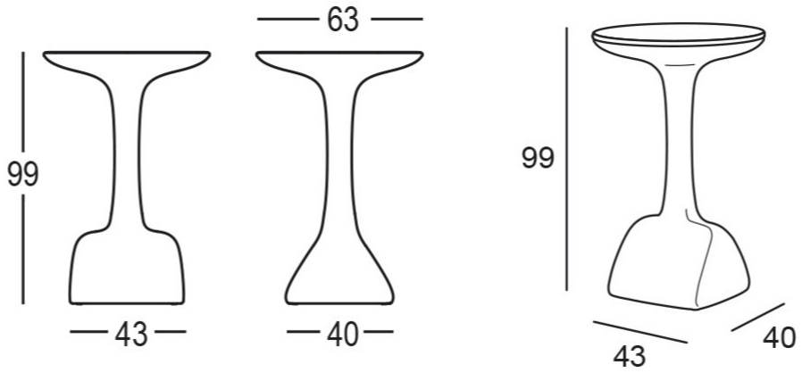 Plust Круглый высокий стол из полиэтилена Armillaria sun-id-1467258 - Вид №4