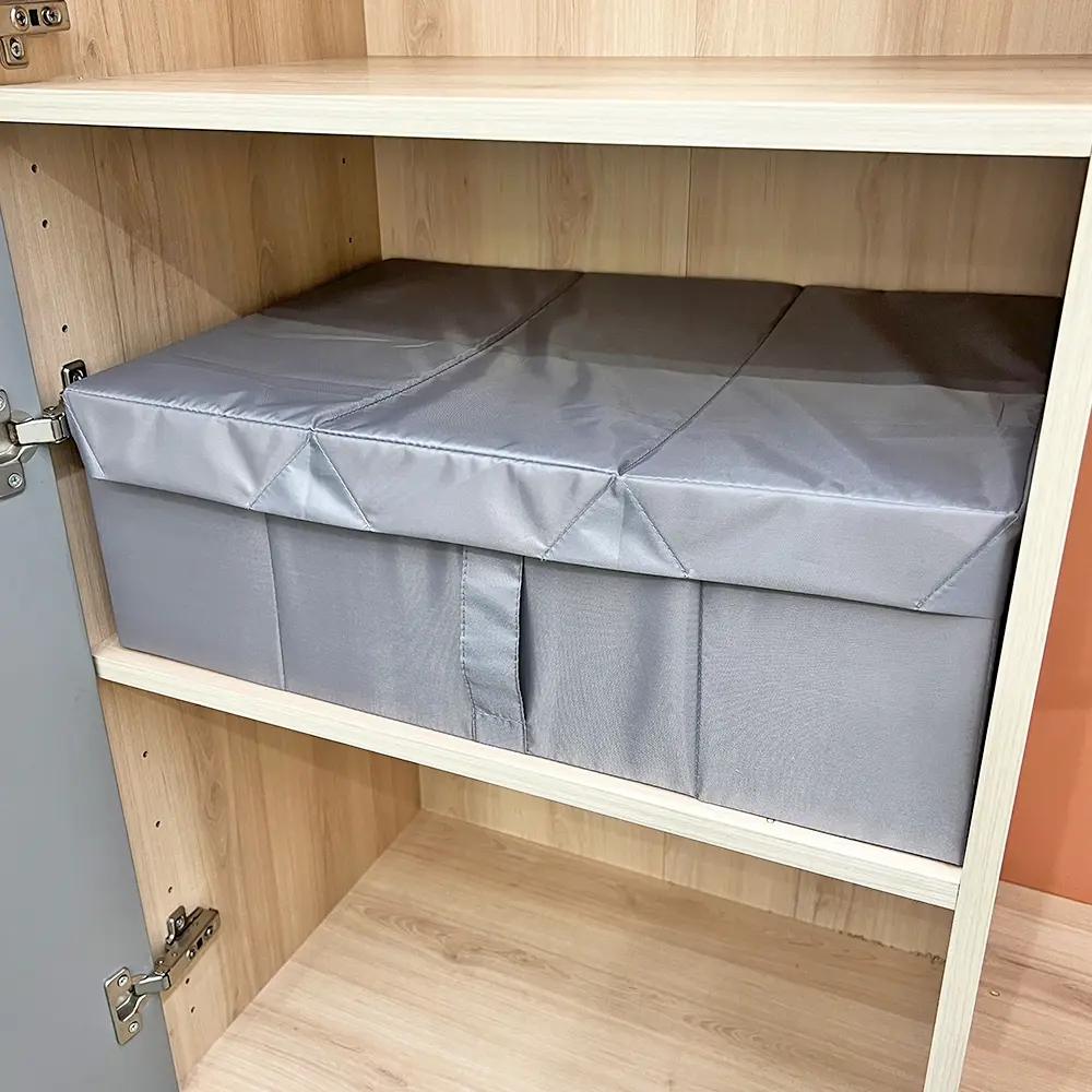 Santreyd — Складной короб для хранения с крышкой, серый 85817680 STLM-1089024 - Вид №4